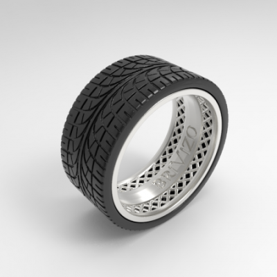Anillo de llanta de carro de plata