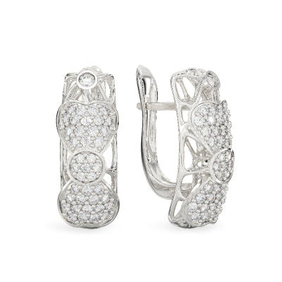 Pendientes de Lazo de oro blanco