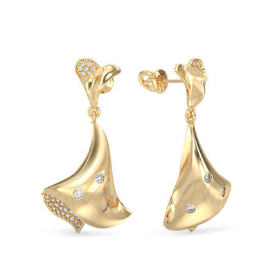 Dancing Yellow Gold Earrings