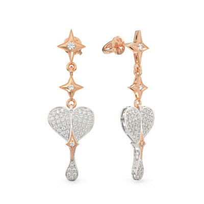 Pendientes de Corazoncito Elegante de oro rosa