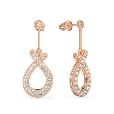 Pendientes de Bucle Elegante de oro rosa