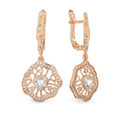 Elegant Petunia Rose Gold Earrings
