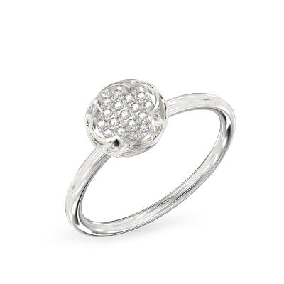 Anillo de Trébol de oro blanco