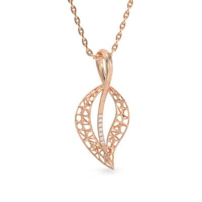 Jasmine Leaf Rose Gold Pendant