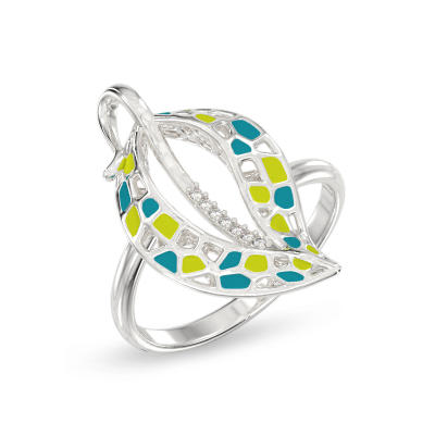 Anillo de Hoja de Jazmin de plata