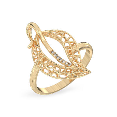 Jasmine Leaf Yellow Gold Ring