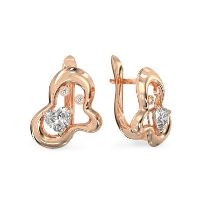 Pendientes de Pequeña Nube de oro rosa