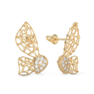 Pendientes de Polilla de oro amarillo
