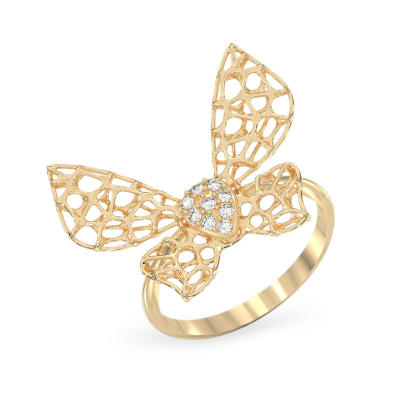 Moth Yellow Gold Ring