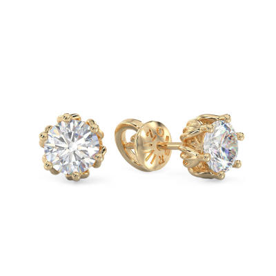 Pendientes de una piedra de oro amarillo