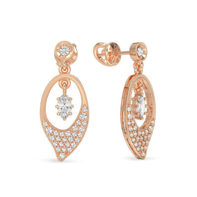 Pendientes de Pétalo de Orquídea de oro rosa