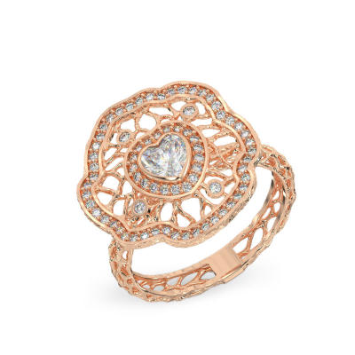 Anillo de Petunia de oro rosa