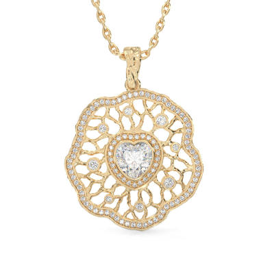 Petunia Yellow Gold Pendant