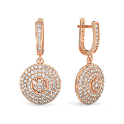 Pendientes con circulos brillante de oro rosa
