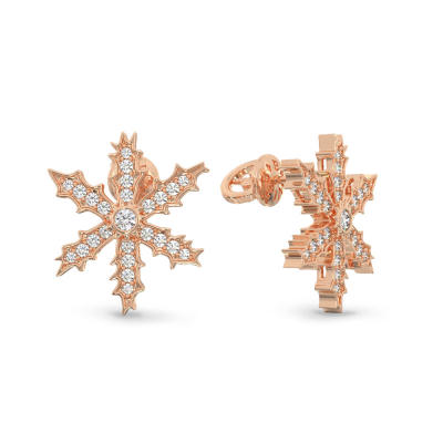 Pendientes de Capito de Nieve de oro rosa