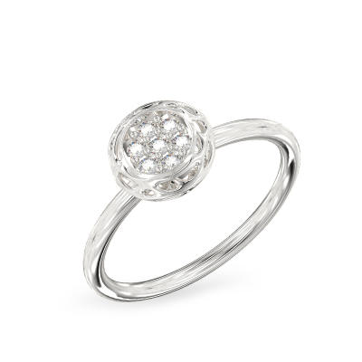 Anillo de Forma de Redondo de oro blanco