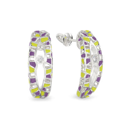 Silver Earrings With Cut-out