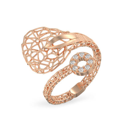 Anillo de Gota transparente de oro rosa