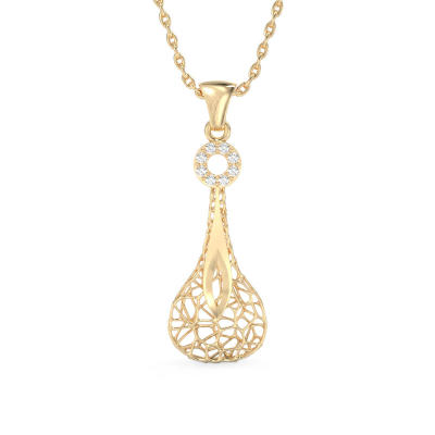 Collar de Gota transparente de oro amarillo