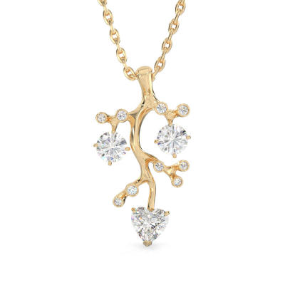 Tree Branch Pendant From Yellow Gold