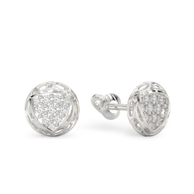 Pendientes de Forma de Trillante de oro blanco