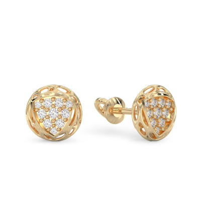 Pendientes de Forma de Trillante de oro amarillo