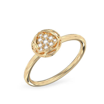 Anillo de Forma de Trillion de oro amarillo