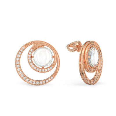 Pendientes de Dos Círculos de oro rosa