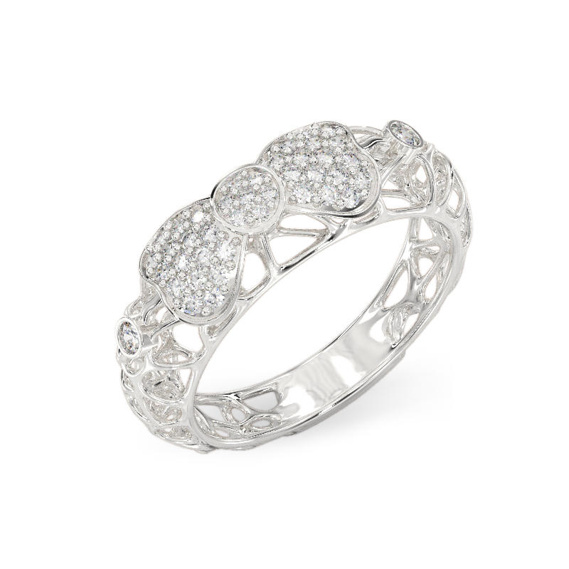 Bow White Gold Ring