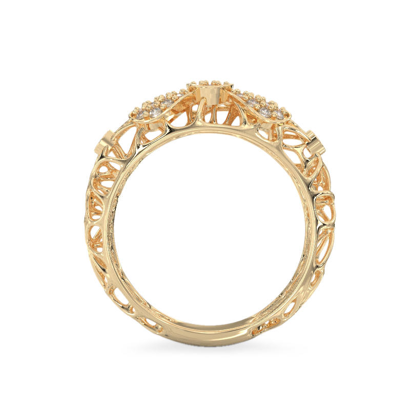 Bow Yellow Gold Ring3