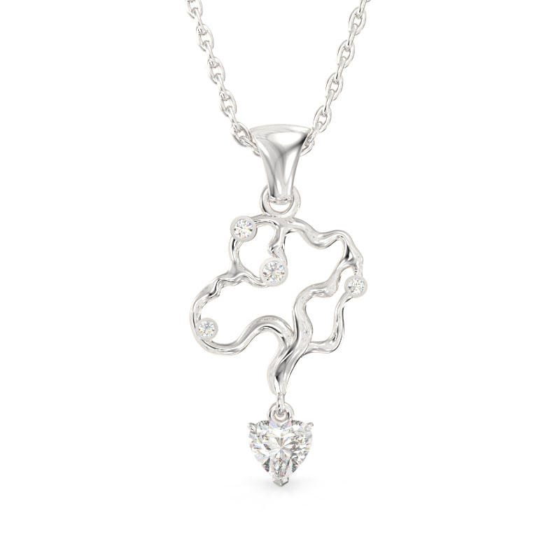 Elegant Branch White Gold Pendant
