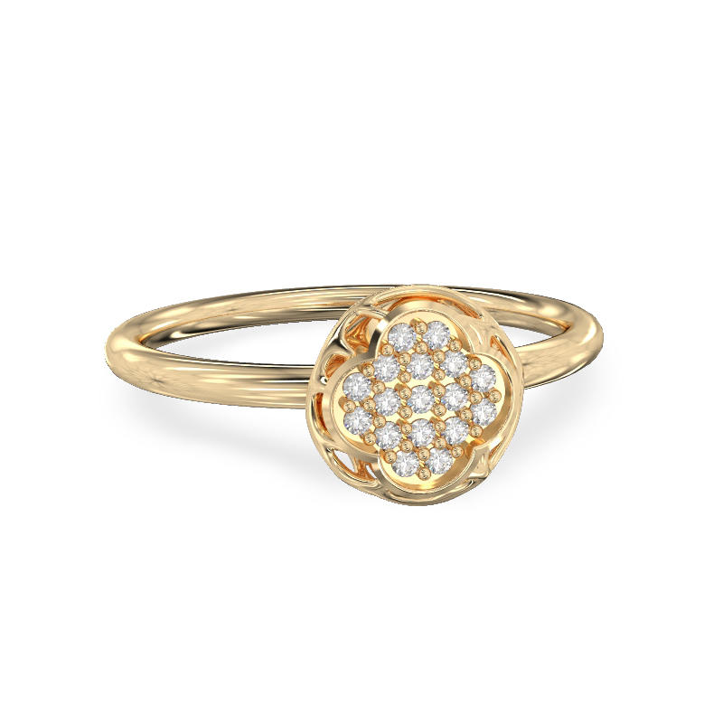 Four Leaf Yellow Gold Ring2