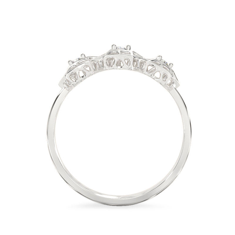 Honey Comb White Gold Ring3