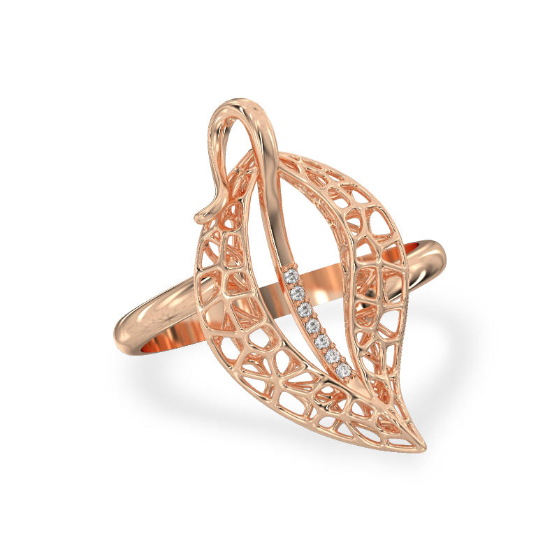 Jasmine Leaf Rose Gold Ring2