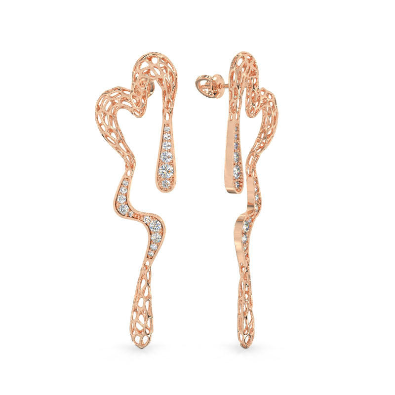 Open Heart Rose Errings
