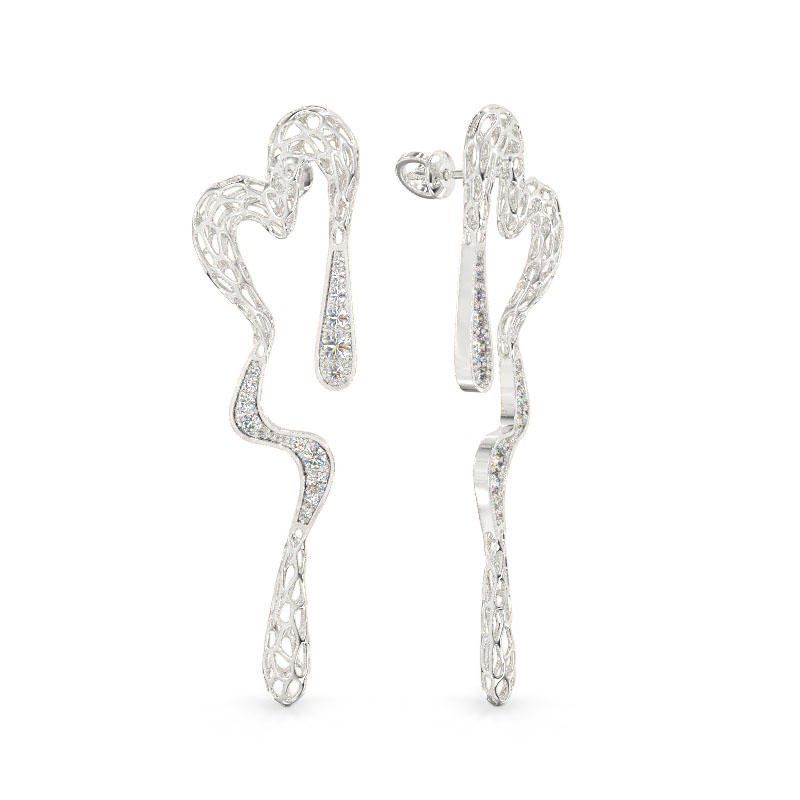 Open Heart White Errings