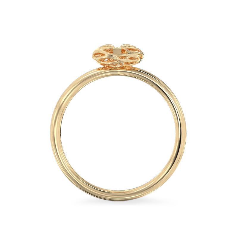 Rhombus Form Yellow Gold Ring3