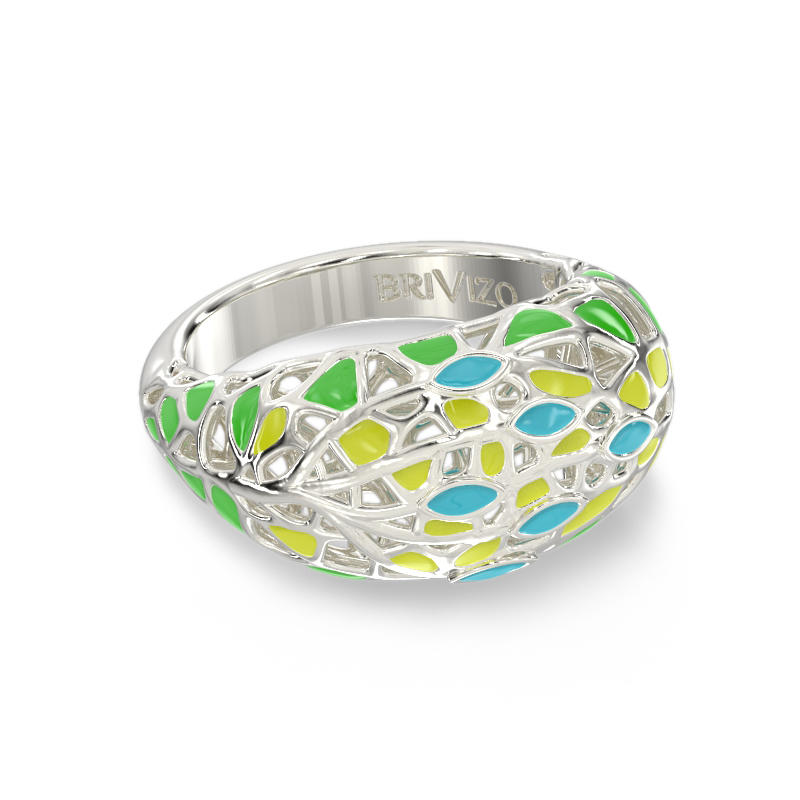 Silver Ring With Blue Branch 2