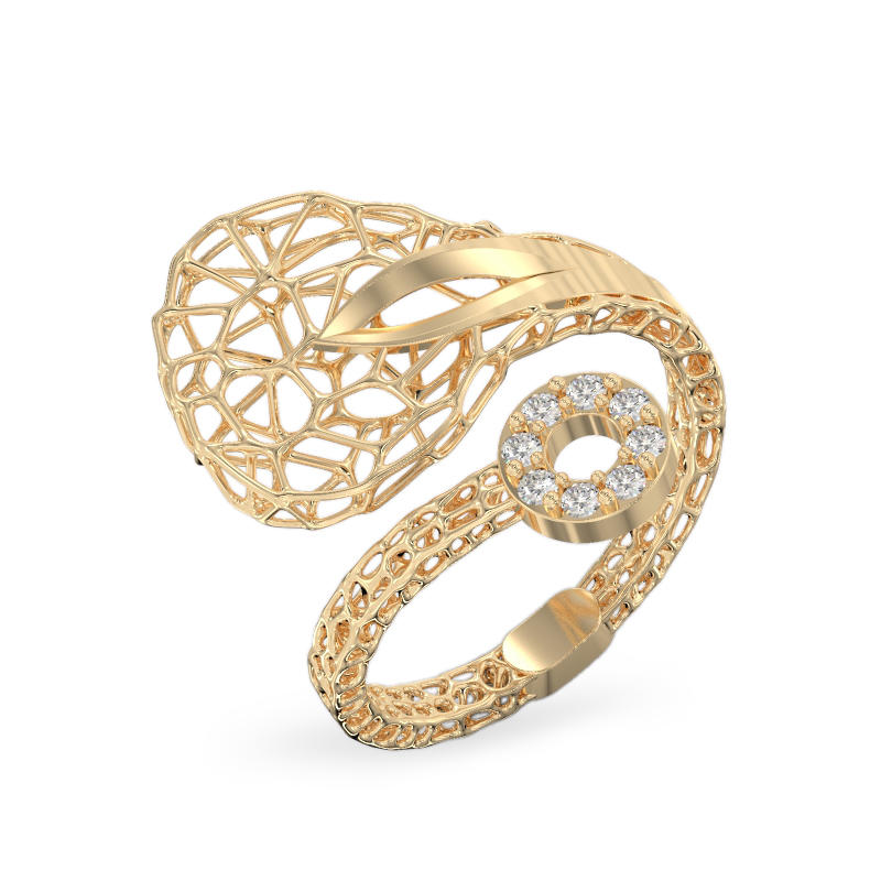 Transparent Drop Yellow Gold Ring