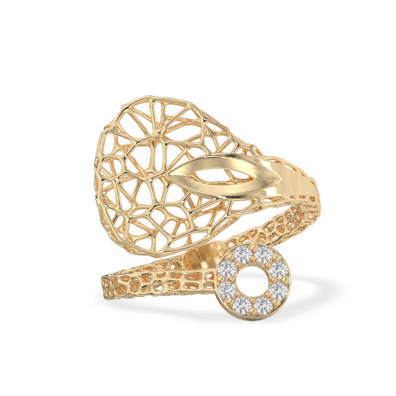 Transparent Drop Yellow Gold Ring2