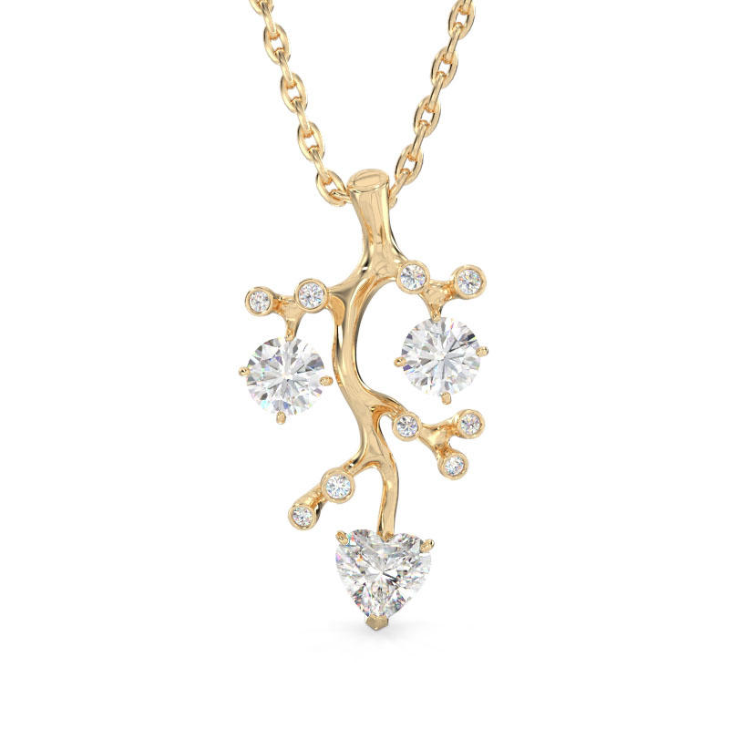 Tree Branch Pendant from Yellow Gold