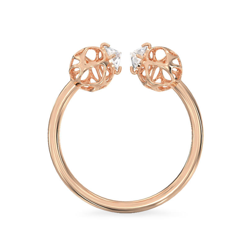Two Balls Rose Gold Ring3