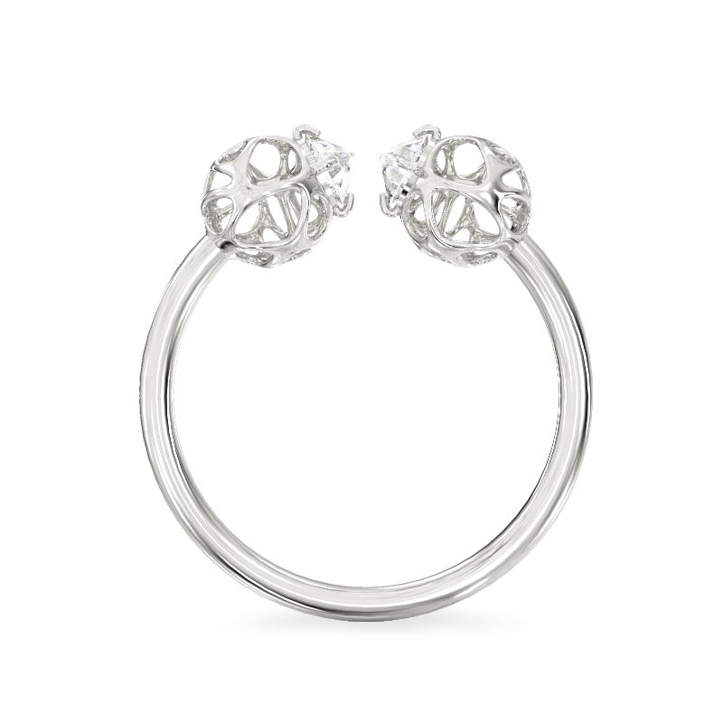 Two Balls White Gold Ring3