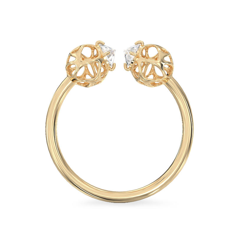 Two Balls Yellow Gold Ring3