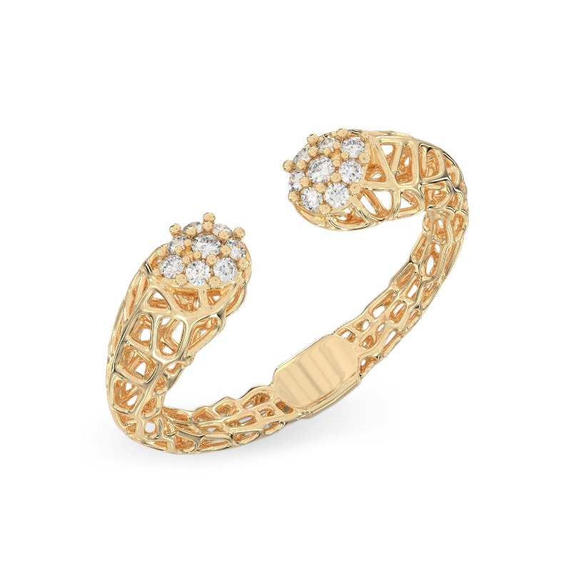 Acropora Coral Ring From Yellow Gold