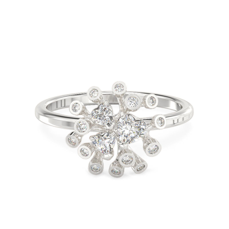 Chrysanthemum White Gold Ring2