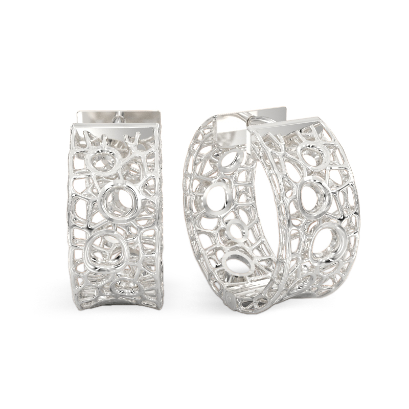 Coral Bubbles Earrings From White Gold