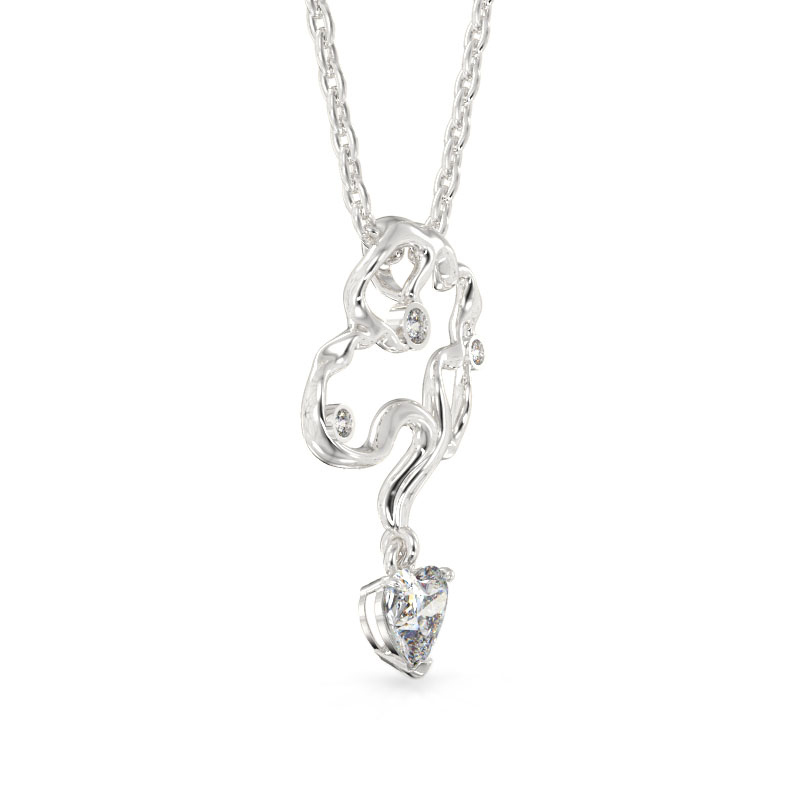 Corylus Form White Gold Pendant2