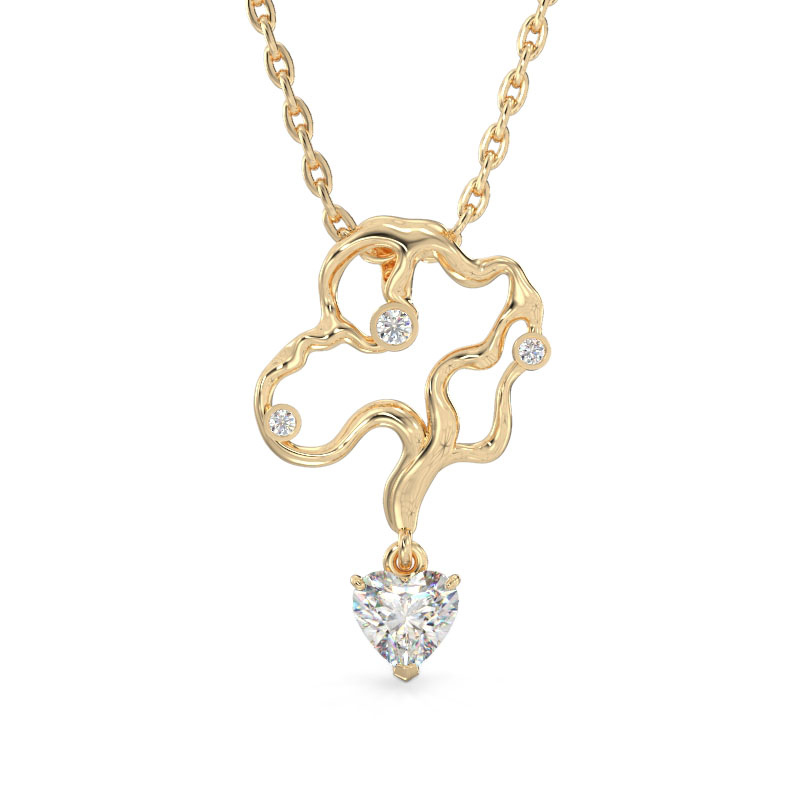 Corylus Shape Yellow Gold Pendant