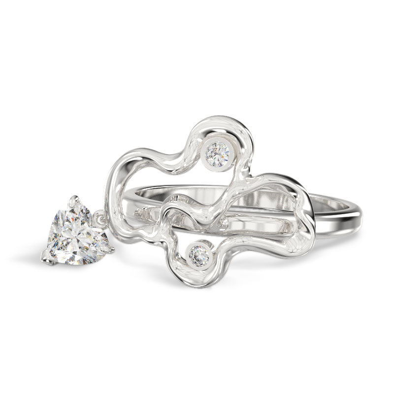 Elegant Branch White Gold Ring2